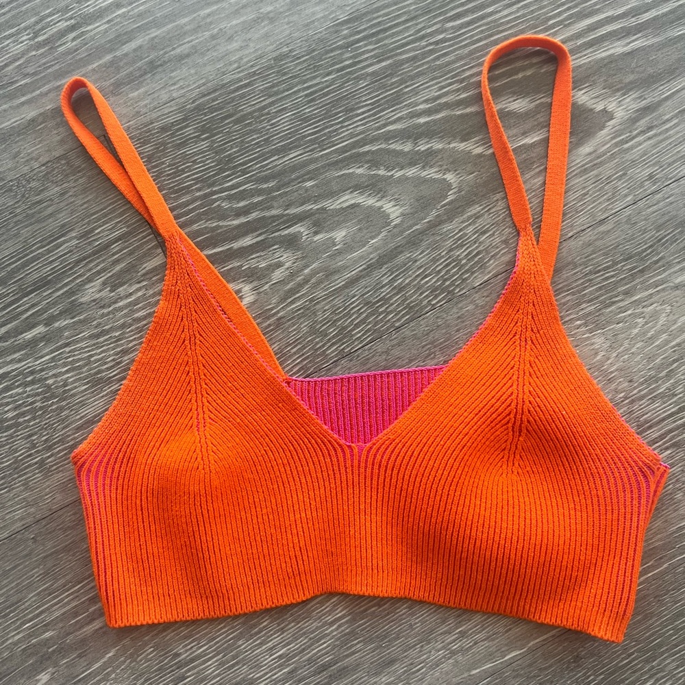 Jacquemus orange knit bralette